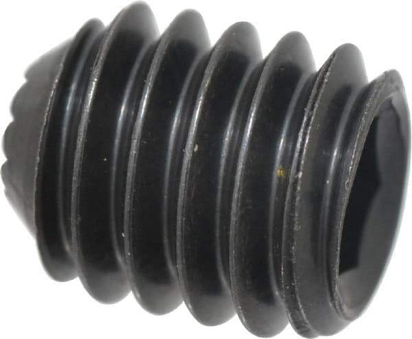 Holo-Krome - 5/16-18 UNC, 3/8" OAL, Internal Knurl Point Set Screw - Grade 8 Alloy Steel, 5/32" Key - Eagle Tool & Supply