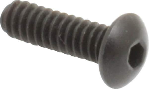 Holo-Krome - #4-40 UNC Hex Socket Drive, Button Screw - Alloy Steel, Black Oxide Finish, Fully Threaded, 3/8" Length Under Head - Eagle Tool & Supply