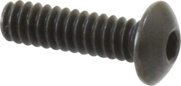 Holo-Krome - #6-32 UNC Hex Socket Drive, Button Screw - Alloy Steel, Black Oxide Finish, Fully Threaded, 1/2" Length Under Head - Eagle Tool & Supply
