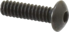 Holo-Krome - #6-32 UNC Hex Socket Drive, Button Screw - Alloy Steel, Black Oxide Finish, Fully Threaded, 1/2" Length Under Head - Eagle Tool & Supply