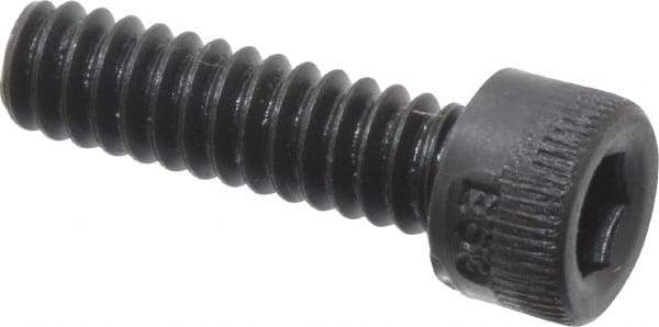 Made in USA - #6-32 UNC Hex Socket Drive, Socket Cap Screw - Alloy Steel, Black Oxide Finish, Fully Threaded, 1/2" Length Under Head - Eagle Tool & Supply