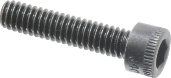 Made in USA - #8-32 UNC Hex Socket Drive, Socket Cap Screw - Alloy Steel, Black Oxide Finish, Fully Threaded, 3/4" Length Under Head - Eagle Tool & Supply