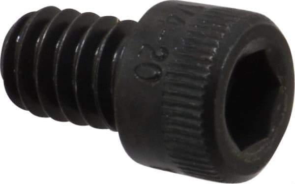 Made in USA - 1/4-20 UNC Hex Socket Drive, Socket Cap Screw - Alloy Steel, Black Oxide Finish, Fully Threaded, 3/8" Length Under Head - Eagle Tool & Supply