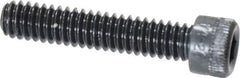 Made in USA - 1/4-20 UNC Hex Socket Drive, Socket Cap Screw - Alloy Steel, Black Oxide Finish, Fully Threaded, 1-1/4" Length Under Head - Eagle Tool & Supply
