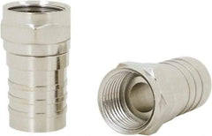 Ideal - Straight, F Type Twist On Coaxial Connector - Compatible with RG59, Brass Contact, Brass Body - Eagle Tool & Supply