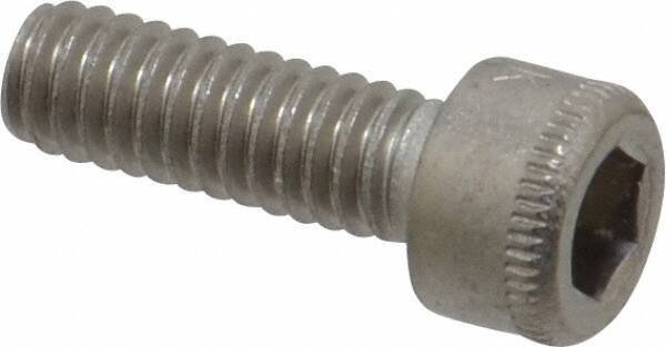 Holo-Krome - #8-32 UNC Hex Socket Drive, Socket Cap Screw - Grade 18-8 Stainless Steel, Passivated Finish, Fully Threaded, 1/2" Length Under Head - Eagle Tool & Supply