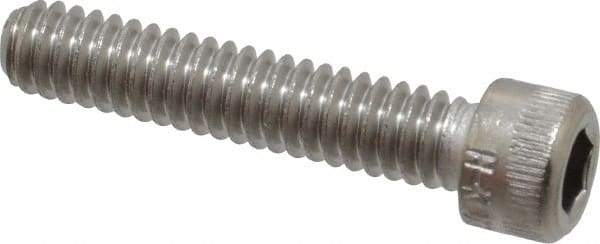 Holo-Krome - 1/4-20 UNC Hex Socket Drive, Socket Cap Screw - Grade 18-8 Stainless Steel, Passivated Finish, Fully Threaded, 1-1/4" Length Under Head - Eagle Tool & Supply
