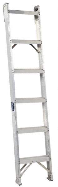 Louisville - 12 Steps, 12' High, Type IA Rating, Aluminum Shelf Ladder - 300 Lb Capacity, 15-1/4" Base Width - Eagle Tool & Supply