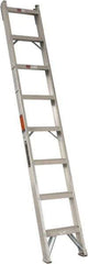 Louisville - 8 Steps, 8' High, Type IA Rating, Aluminum Shelf Ladder - 300 Lb Capacity, 15-1/4" Base Width - Eagle Tool & Supply