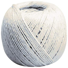 Made in USA - 0.54 Inch Diameter, 10 Ply, Cotton Twine Spool - 25 Lbs. Breaking Strength, White, 2,016 Ft. per Lb. - Eagle Tool & Supply