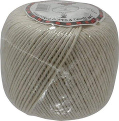 Made in USA - 0.058 Inch Diameter, Cotton Twine Ball - 45 Lbs. Breaking Strength, White, 1,190 Ft. per Lb. - Eagle Tool & Supply