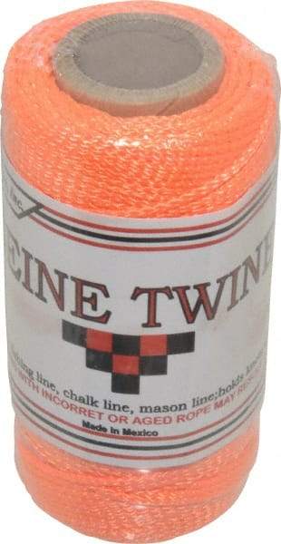 Value Collection - Nylon Braided Twine - 110 Lbs. Breaking Strength, Orange - Eagle Tool & Supply