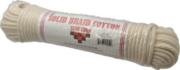 Made in USA - 100' Max Length Cotton Solid Braided Cotton Cord with Reinforced Core - Eagle Tool & Supply