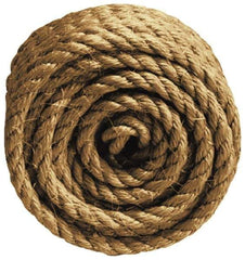 Value Collection - 100' Max Length Sisal Twisted Rope - 1/4" Diam, 48 Lb Capacity - Eagle Tool & Supply