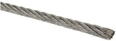 Lift-All - 5/32" Diam, Aircraft Cable Wire - 2,600 Lb Breaking Strength, 7 x 7 Strand Core - Eagle Tool & Supply