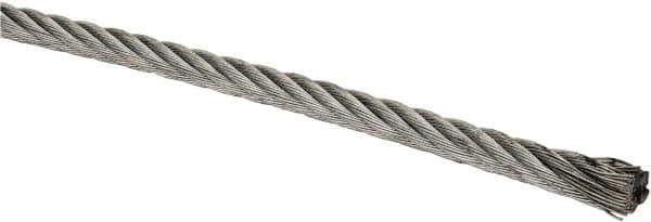 Lift-All - 1/4 Inch Diameter Aircraft Cable Wire - 7,000 Lbs. Breaking Strength, 7 x 19 Strand Core - Eagle Tool & Supply