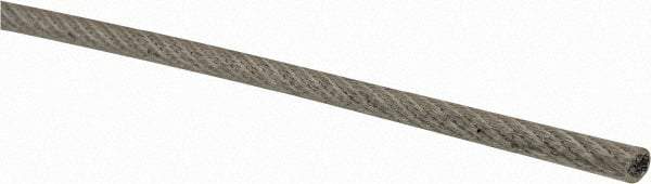 Lift-All - 3/32" x 1/16" Diam, Coated Aircraft Cable Wire - 480 Lb Breaking Strength, 7 x 7 Strand Core, Vinyl Coating - Eagle Tool & Supply