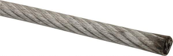 Lift-All - 5/16" x 1/4" Diam, Coated Aircraft Cable Wire - 7,000 Lb Breaking Strength, 7 x 19 Strand Core, Vinyl Coating - Eagle Tool & Supply