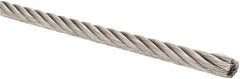 Lift-All - 5/32" Diam, Stainless Steel Wire Rope - 2,400 Lb Breaking Strength, Material Grade 304, 7 x 19 Strand Core - Eagle Tool & Supply