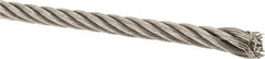 Lift-All - 3/16" Diam, Stainless Steel Wire Rope - 3,700 Lb Breaking Strength, Material Grade 304, 7 x 19 Strand Core - Eagle Tool & Supply