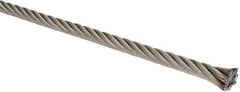 Lift-All - 1/4" Diam, Stainless Steel Wire Rope - 6,400 Lb Breaking Strength, Material Grade 304, 7 x 19 Strand Core - Eagle Tool & Supply