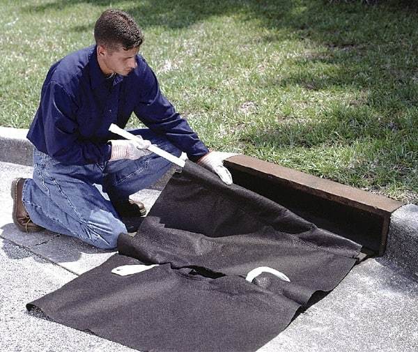 UltraTech - 60" Long x 42" Wide, Polypropylene Curb-Style Drain Guard - Black, Use for Oil/Sediment - Eagle Tool & Supply