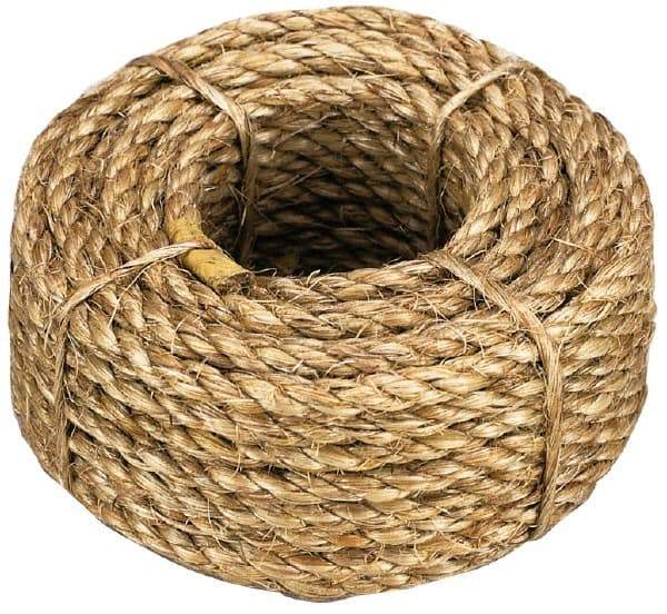 Value Collection - 100' Max Length Manila Rope - 1/4" Diam, 67 Lb Capacity - Eagle Tool & Supply