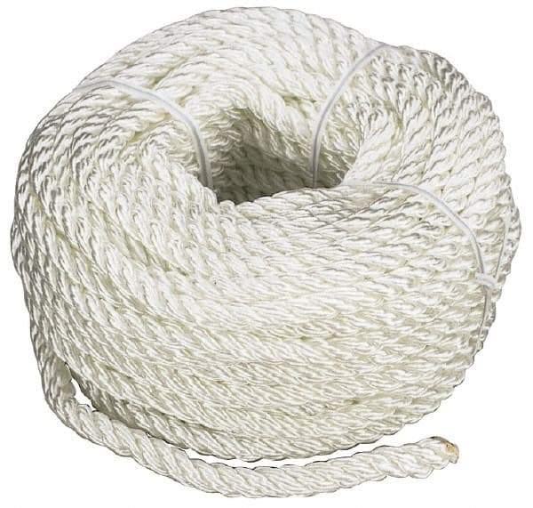 Value Collection - 100' Max Length Nylon Twisted Rope - 3/8" Diam, 278 Lb Capacity - Eagle Tool & Supply