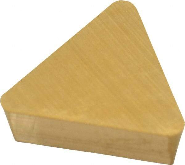 Kennametal - TPG222 KC730 Grade Carbide Turning Insert - TiN Coated Triangle, 1/4" Inscr Circle, 1/8" Thick, 1/32" Cnr Rad, 11° Relief Angle - Eagle Tool & Supply