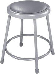 NPS - 18 Inch High, Stationary Fixed Height Stool - 14 Inch Deep x 14 Inch Wide, Vinyl Seat, Grey - Eagle Tool & Supply