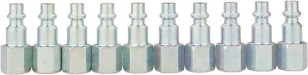 Value Collection - 10 Piece 1/4" Body 1/4 NPT 215 psi Industrial Pneumatic Coupling Plug Set - Eagle Tool & Supply