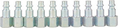Value Collection - 10 Piece 1/4" Body 1/4 NPT 215 psi Industrial Pneumatic Coupling Plug Set - Eagle Tool & Supply