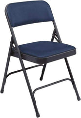 NPS - 18-3/4" Wide x 20-1/4" Deep x 29-1/2" High, Vinyl Folding Chair with Vinyl Padded Seat - Dark Midnight Blue - Eagle Tool & Supply