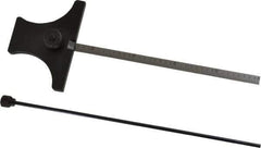 SPI - 0 to 6 Inch Rule Measurement Range, 30 to 60° Angle Measurement Range, Hardened Steel (Head); Stainless Steel (Rule) Depth and Angle Gage - 60° Angle Graduation, 2-1/2 Inch Long Base, 7/32 Inch Wide Rule, 1/64; 1/32 Inch Rule Graduation - Eagle Tool & Supply