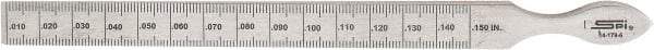 SPI - 0.01 to 0.15 Inch Measurement, 1 Leaf Taper Gage - 6-1/4 Inch Long x 7/16 Inch Wide, 0.001 Inch Graduation - Eagle Tool & Supply