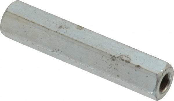 Electro Hardware - #6-32, 1-1/4" OAL, 1/4" Across Flats, Steel Hex Female Circuit Board Standoffs - 1-1/4" Body Length, Zinc-Plated Clear Chromate Finish - Eagle Tool & Supply