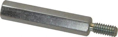 Electro Hardware - #8-32, 1-5/8" OAL, 1/4" Across Flats, Steel Hex Male/Female Circuit Board Standoffs - 7/16" Thread Depth, 1-1/4" Body Length, Zinc-Plated Clear Chromate Finish - Eagle Tool & Supply