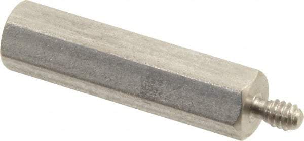 Electro Hardware - #4-40, 1-3/16" OAL, 1/4" Across Flats, Stainless Steel Hex Male/Female Circuit Board Standoffs - 1/4" Thread Depth, 1" Body Length, Bright Finish - Eagle Tool & Supply