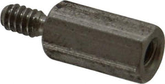 Electro Hardware - #6-32, 3/4" OAL, 1/4" Across Flats, Stainless Steel Hex Male/Female Circuit Board Standoffs - 3/8" Thread Depth, 1/2" Body Length, Bright Finish - Eagle Tool & Supply