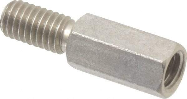 Electro Hardware - #10-32, 7/8" OAL, 1/4" Across Flats, Stainless Steel Hex Male/Female Circuit Board Standoffs - 1/2" Thread Depth, 1/2" Body Length, Bright Finish - Eagle Tool & Supply