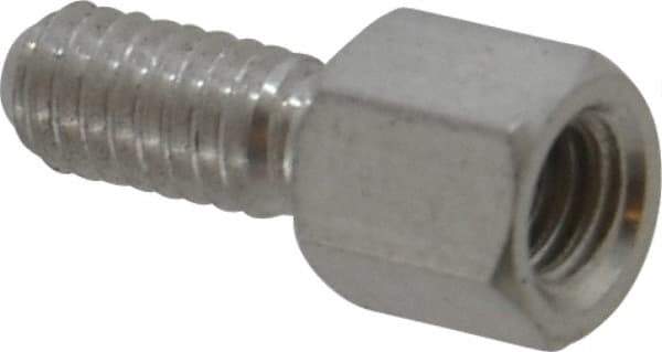 Electro Hardware - #8-32, 5/8" OAL, 1/4" Across Flats, Aluminum Hex Male/Female Circuit Board Standoffs - 7/16" Thread Depth, 1/4" Body Length, Bright Finish - Eagle Tool & Supply