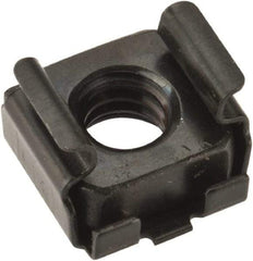 Value Collection - 1/4-20 Screw, 0.064 to 0.105" Thick, Spring Steel Cage Nut - 3/8" Center Edge, Black Phosphate Finish - Eagle Tool & Supply