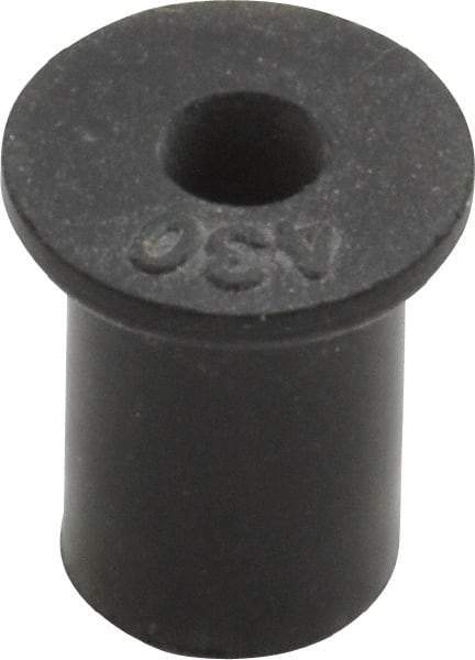 Au-Ve-Co Products - #6-32, 0.452" Diam x 0.062" Thick Flange, Rubber Insulated Rivet Nut - UNC Thread, Neoprene, 7/16" Long x 5/16" Body Diam, 1/2" OAL - Eagle Tool & Supply