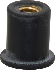 Au-Ve-Co Products - 1/4-20, 5/8" Diam x 0.051" Thick Flange, Rubber Insulated Rivet Nut - UNC Thread, Neoprene, 19/32" Long x 1/2" Body Diam, 0.641" OAL - Eagle Tool & Supply