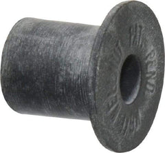 Au-Ve-Co Products - M6x1.00, 0.787" Diam x 0.051" Thick Flange, Rubber Insulated Rivet Nut - Metric Coarse Thread, Neoprene, 0.579" Long x 1/2" Body Diam, 0.63" OAL - Eagle Tool & Supply