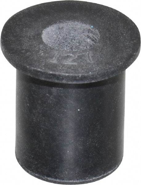 Au-Ve-Co Products - M6x1.00, 0.63" Diam x 0.051" Thick Flange, Rubber Insulated Rivet Nut - Metric Coarse Thread, Neoprene, 0.579" Long x 1/2" Body Diam, 0.63" OAL - Eagle Tool & Supply