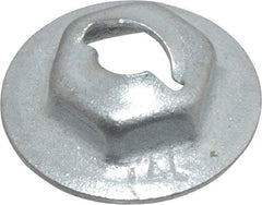 Value Collection - 5/32" Hole Diam, 9/16" OD, 3/8" Width Across Flats Washer Lock Nut - Zinc-Plated Spring Steel, For Use with Non Threaded Fasteners - Eagle Tool & Supply