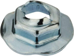 Value Collection - 6.3" Hole Diam, 18mm OD, 11mm Width Across Flats Washer Lock Nut - Zinc-Plated Spring Steel, For Use with Non Threaded Fasteners - Eagle Tool & Supply