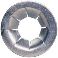 Value Collection - 7/16" OD, Spring Steel Push Nut - Zinc-Plated, 3/16" Shaft Diam - Eagle Tool & Supply