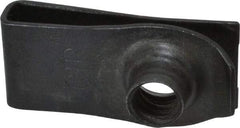 Au-Ve-Co Products - 1/4-20 Screw, 0.025 to 0.15" Thick, Spring Steel Extruded Tapped Hole U Nut - 25/32" Center Edge, Black Phosphate Finish - Eagle Tool & Supply